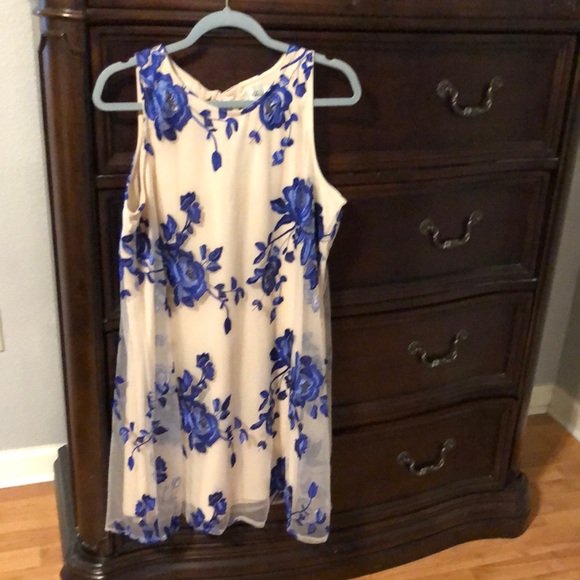 ECI Dresses & Skirts - Beige by eci Embroidered Dress